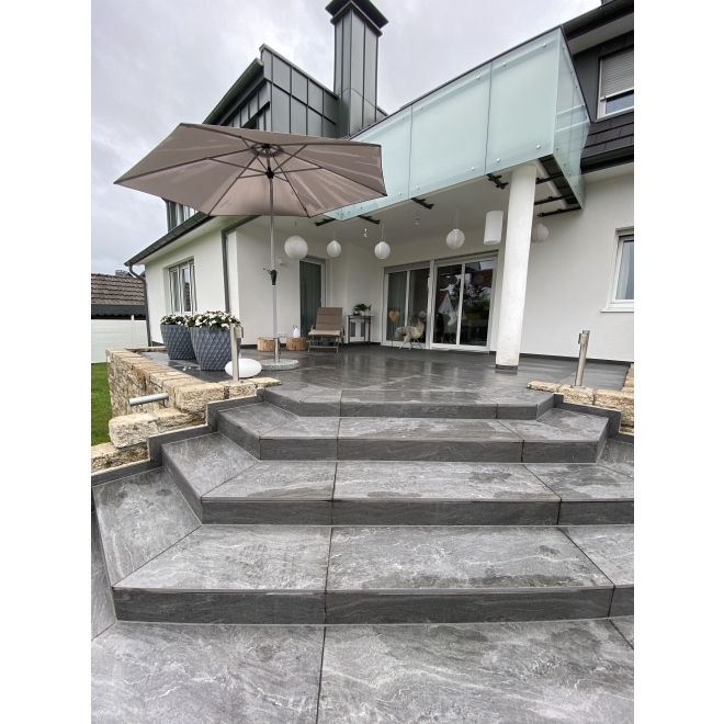 PrimeCollection Wave Terrassenplatte Black 40x80 cm