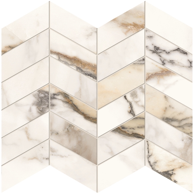 Provenza Unique Marble Mosaico Arrows Paonazzetto matt SilkTech Matte 30x30 cm