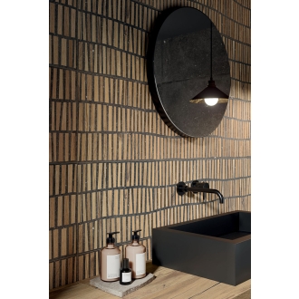 Flaviker Nordik Stone Dekor Domino Black matt strukturiert 60x120 cm