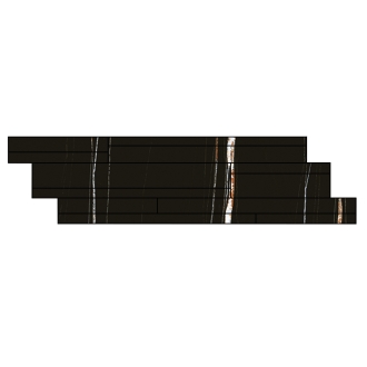 Florim Creative Design Stones & More 2.0 Sahara Noir Glossy Dekor Listello 3D 15x60 cm