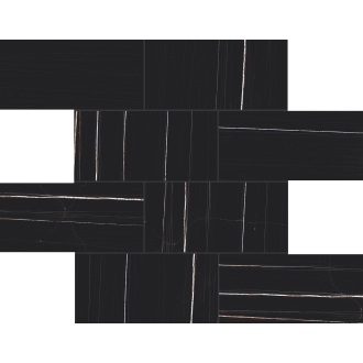 Florim Creative Design Stones & More 2.0 Calacatta Black Smooth Mosaik 7,5x7,5 6mm