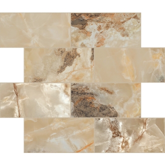 Florim Creative Design Onyx&More Golden Blend Glossy Dekor Muretto 7,5x15 cm 6 mm