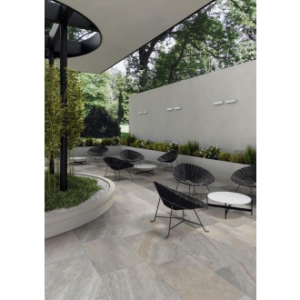 Keope Midlake Quartzgrey Boden- und Wandfliese Strukturiert (R11) 22,5x45,3 cm