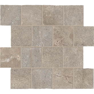 Keope Percorsi Frame Imperiale Walnut Mosaik Burattato Strukturiert (R11) 31,5x31,5 cm