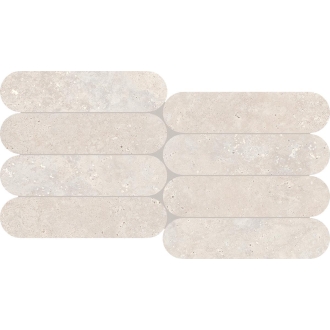 Keope Trevi Cross Pearl Mosaik Biscuits Spazzolato (R10) 28,5x55,5 cm
