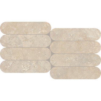 Keope Trevi Cross Walnut Mosaik Biscuits Spazzolato (R10) 28,5x55,5 cm