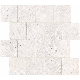 Keope Trevi Cross White Mosaik Burattato Spazzolato (R10) 31x31 cm