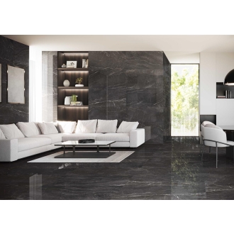 Keraben Idyllic Boden- und Wandfliese Aura Black Starlight 60x120 cm