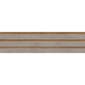 Margres Metropolis Capital Grey Anpoliert Dekor 30x120 cm