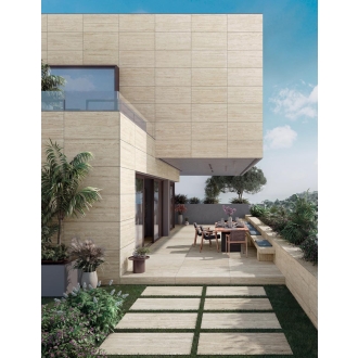 Mirage Elysian Travertini Light Strukturiert Terrassenplatte 30x120 cm