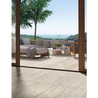 Mirage Elysian Travertini Light Strukturiert Terrassenplatte 30x120 cm