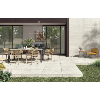 Mirage Elysian Travertini Pearly Cross Strukturiert Terrassenplatte 60x120 cm