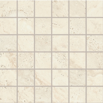 Provenza Unique Travertine Mosaik 5x5 White Minimal matt Matte 30x30 cm