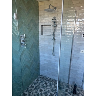 Revoir Paris Atelier Gris glänzend Wandfliese 6,2x25 cm