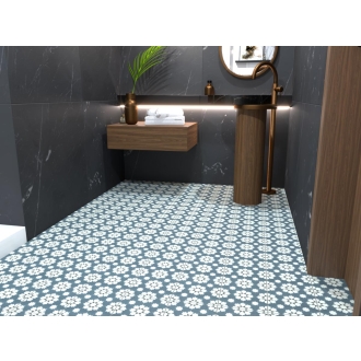 Revoir Paris La Villette Benoit Bleu matt Wand/Bodenfliese 20x20 cm