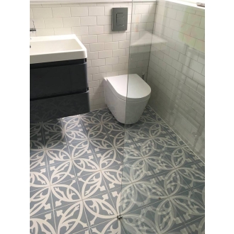 Revoir Paris La Madeleine Zelie Bleu matt Wand/Bodenfliese 20x20 cm