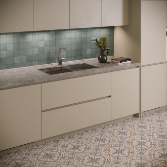 Revoir Paris Atelier Turquoise matt Wandfliese 10x10 cm