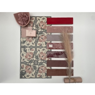 Revoir Paris Studio Carmin glänzend Wandfliese 6,2x25 cm