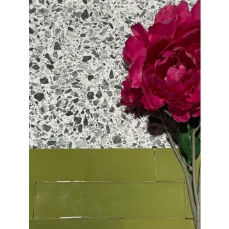Revoir Paris Studio Matcha glänzend Wandfliese 6,2x25 cm