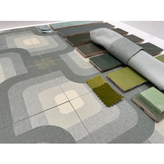 Revoir Paris Studio Vert Olive glänzend Wandfliese 6,2x25 cm