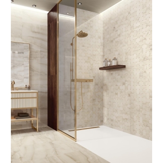 Fliese Sant Agostino Akoya in der Farbe Ivory verlegt in einem Badezimmer