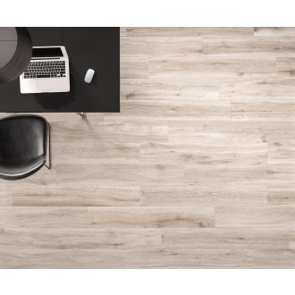 Fliese Sant Agostino Barkwood in der Farbe White verlegt in einem Büro