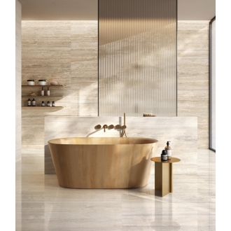 Fliese Sant Agostino Invictus in der Farbe Ivory verlegt in einem Badezimmer