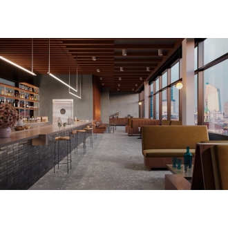 Fliese Sant Agostino Logico in der Farbe Cosmo Grey verlegt in einem Restaurant