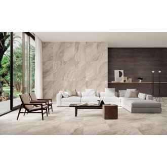 Fliese Sant Agostino Mystic in der Farbe Beige verlegt in einem Wohnzimmer