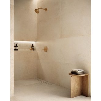 Fliese Sant Agostino Unionstone 2 in der Farbe Olimpia Avorio verlegt in einer Dusche