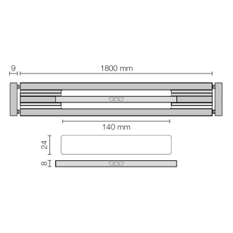 Schlüter KERDI-LINE-VARIO Entwässerungsprofil 180 cm WAVE 42 Grau