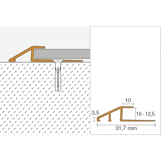 Schlüter VINPRO-U Übergangsprofil (mit Höhenunterschied) chrom gebürstet Höhe: 10 mm