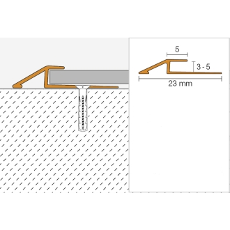 Schlüter VINPRO-U Übergangsprofil (mit Höhenunterschied) chrom gebürstet Höhe: 4 mm