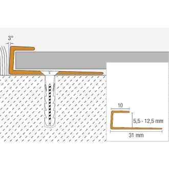 Schlüter VINPRO-S Abschlussprofil chrom gebürstet Höhe: 7,0 mm