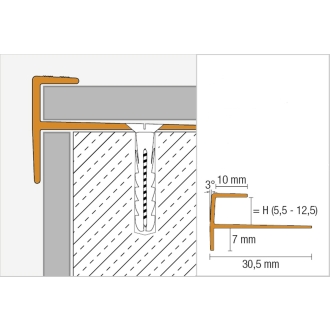 Schlüter VINPRO-STEP Treppenprofil (eckig) chrom gebürstet Höhe: 7,0 mm