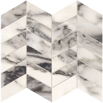 Provenza Unique Marble Mosaico Arrows Bianco Siena matt SilkTech Matte 30x30 cm