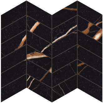 Provenza Unique Marble Mosaico Arrows Sahara Noir glänzend Matte 30x30 cm