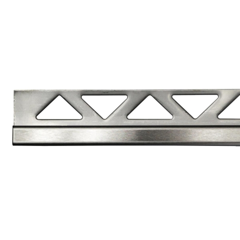 PrimeCollection, Fliesenschiene Quadrat 2,5m/10mm Edelstahl-gebürstet FEQSG100