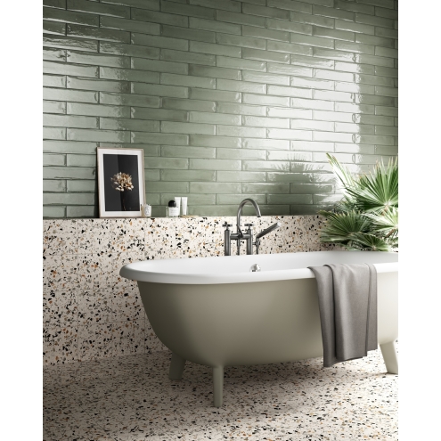PrimeCollection Frammenti Wandfliese Verde Acqua 7,5x40 cm