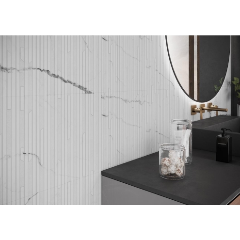 Keraben Idyllic Wandfliese Statuario Concept White Vecchio 40x120 cm