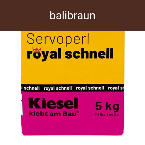 Kiesel Servoperl royal schnell balibraun flexible Premiumfuge 5 kg Papierbeutel