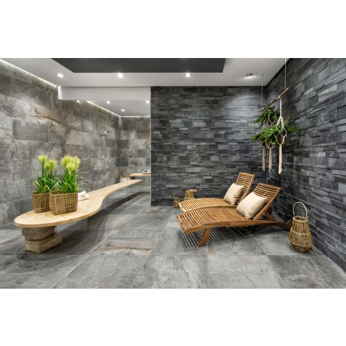 PrimeCollection Cima di Castello Bodenfliese Nero 40x80 cm