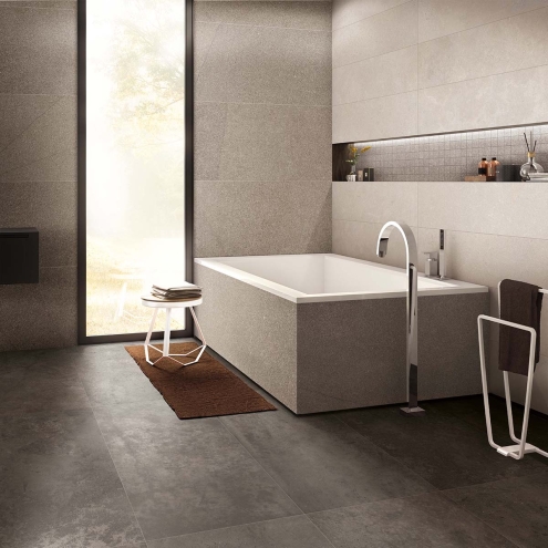 Flaviker Hyper Bodenfliese Taupe matt 120x120 cm