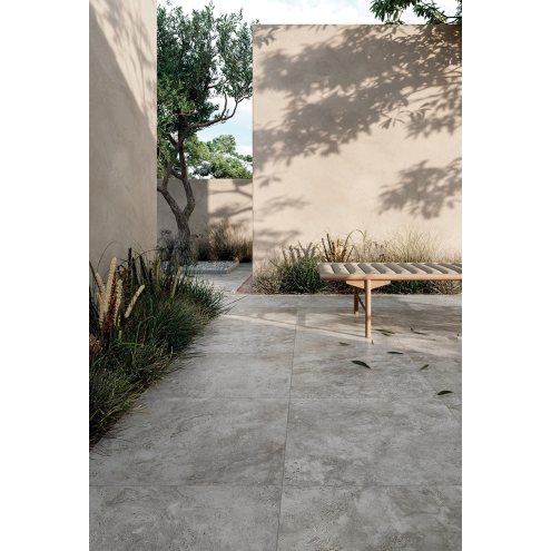 Flaviker Navona Boden- und Wandfliese Grey Cross 60x60 cm GRIP
