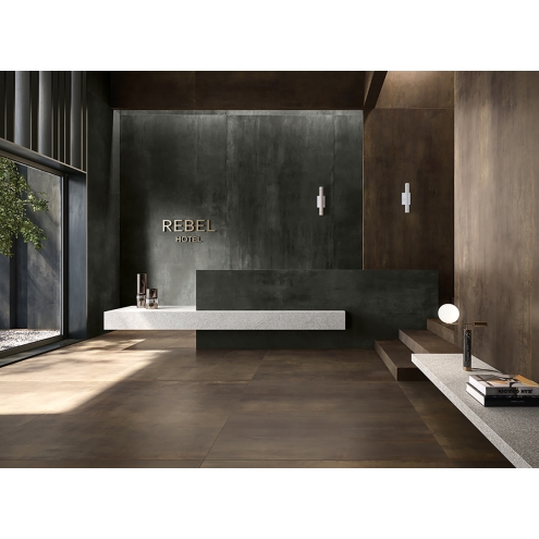 Flaviker Rebel Boden- und Wandfliese Bronze 120x120 cm