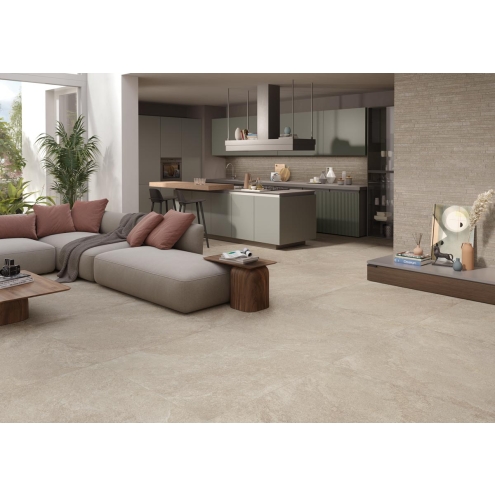 Keope Arke Beige Boden- und Wandfliese Spazzolato (R10) 120x120 (119,5x119,5) cm