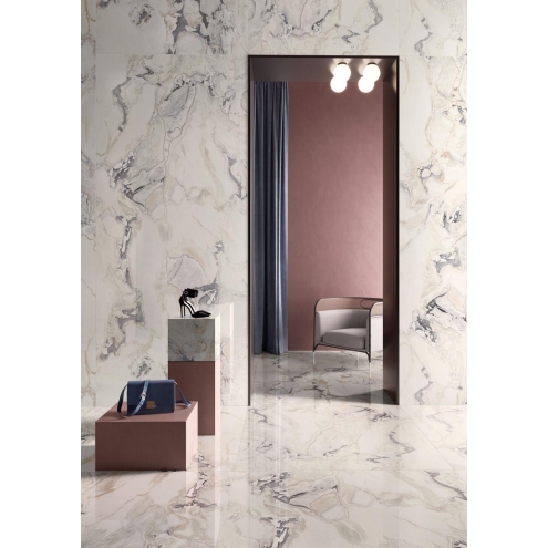 Keope Interno4 Calacatta San Babila Boden- und Wandfliese Lappato (poliert) 120x120 (119,5x119,5) cm
