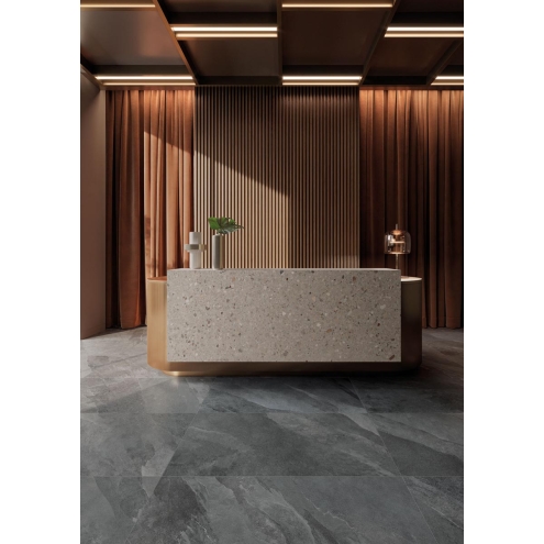 Keope Ubik Anthracite Terrassenplatte Strukturiert (R11) 60x60 cm