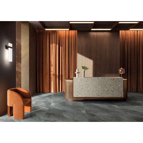 Keope Ubik Anthracite Boden- und Wandfliese Natural (R9) 120x120 (119,5x119,5) cm