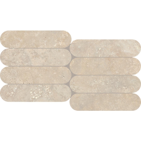 Keope Trevi Cross Walnut Mosaik Biscuits ULTRAmatt 28,5x55,5 cm